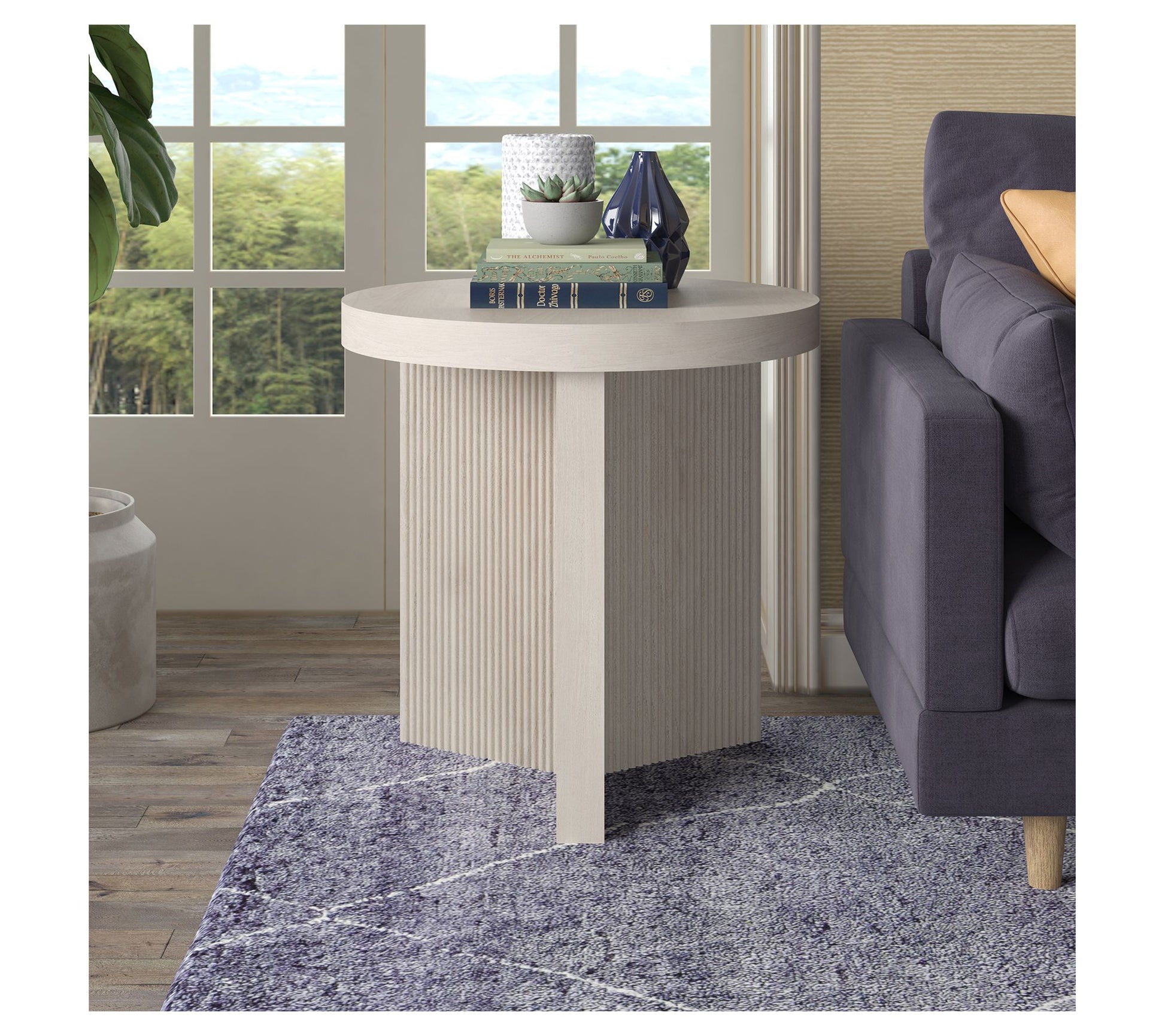 Hudson&Canal Holm 22" Wide Round Side Table