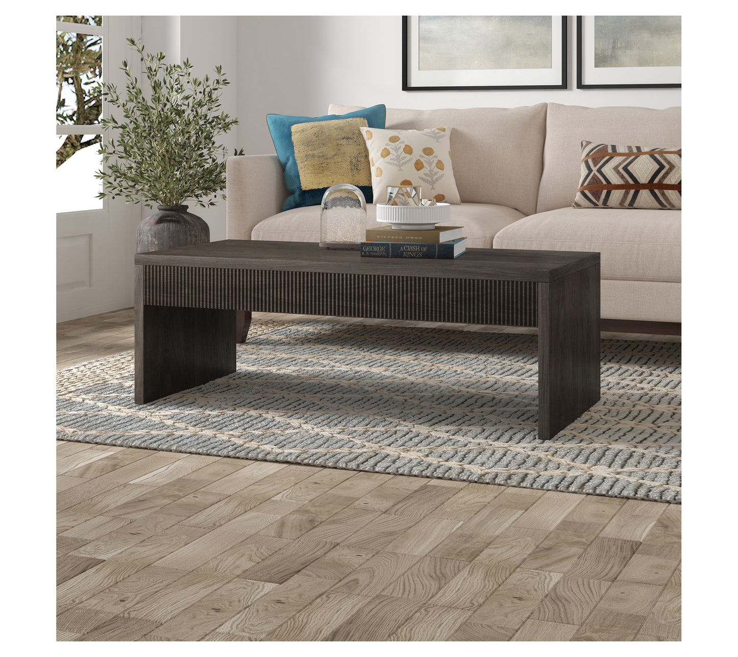 Hudson&Canal Lawrence 48" Wide Rectangular Coffee Table