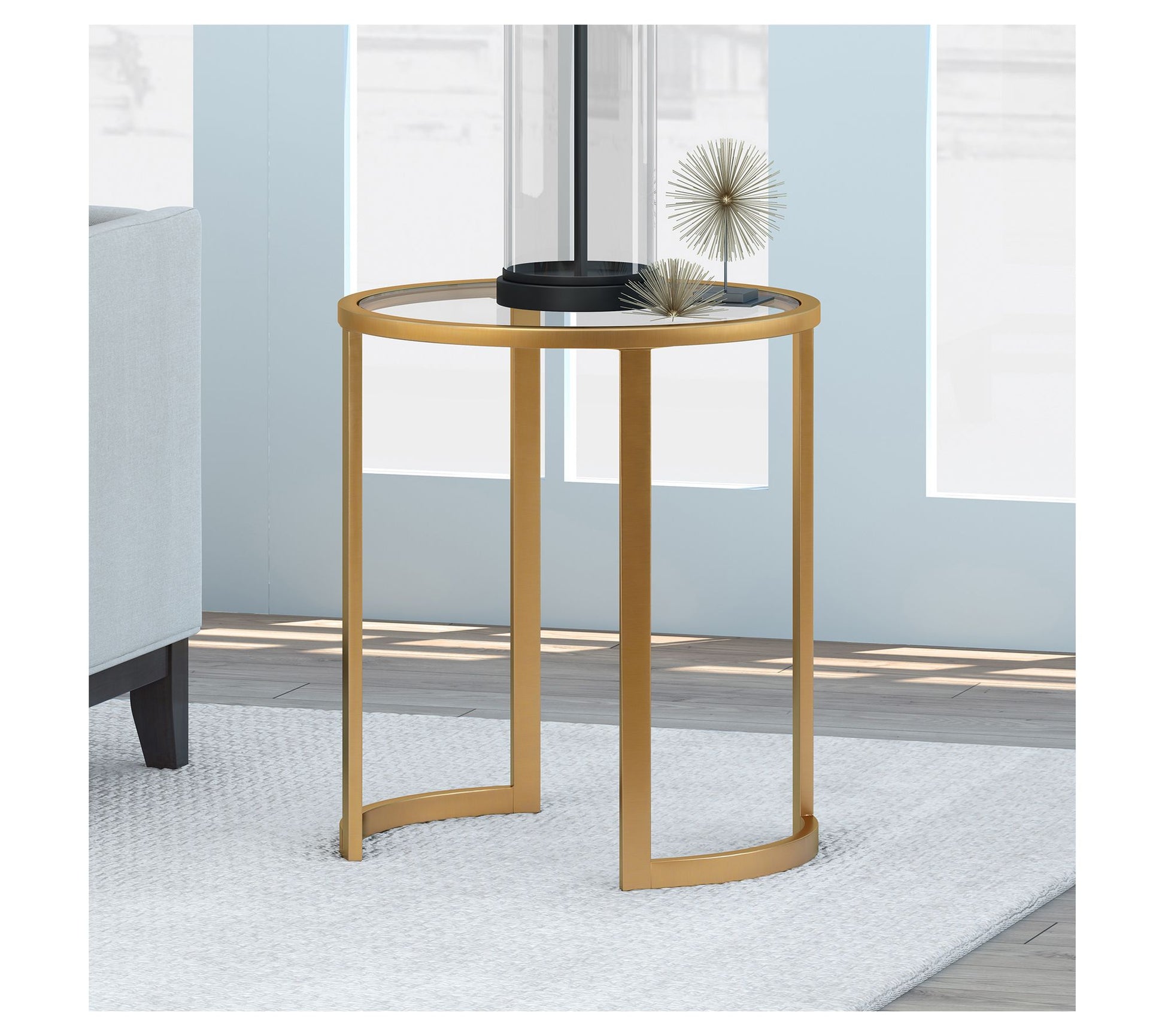 Hudson&Canal Mitera 20" Wide Round Side Table