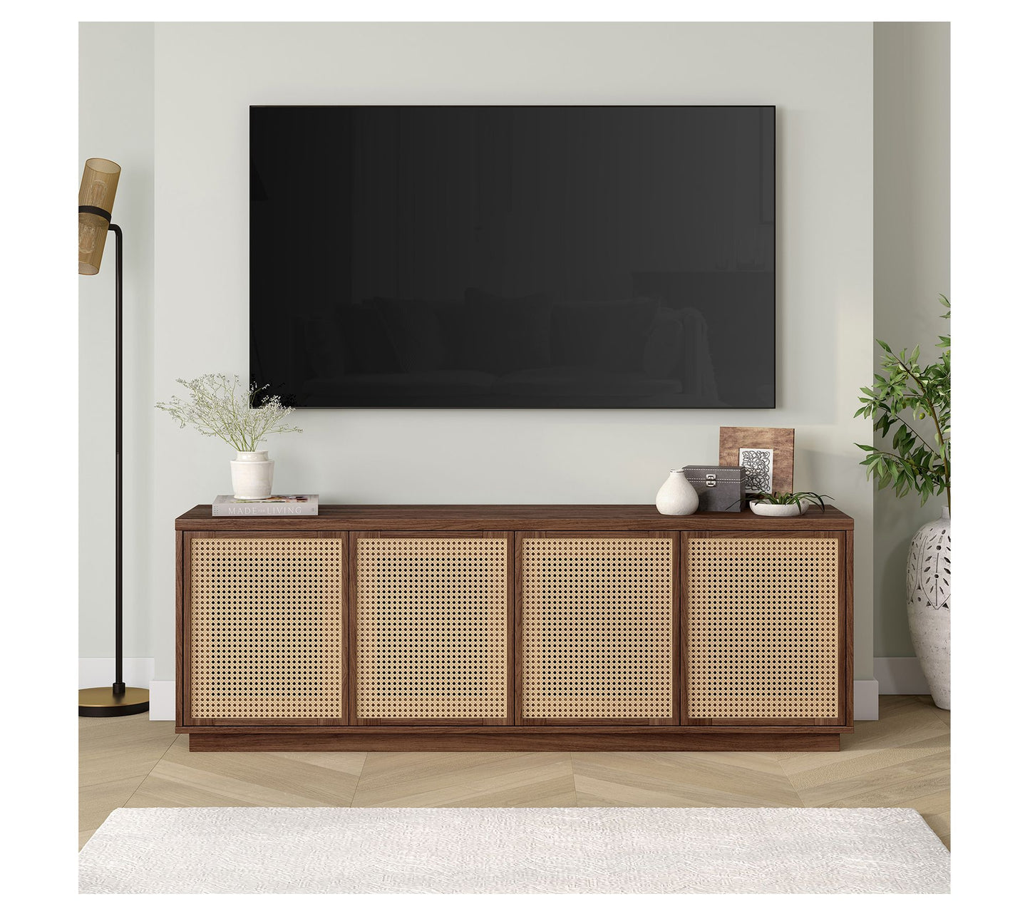 Hudson&Canal Pryce Rectangular TV Stand for TV's up to 78"