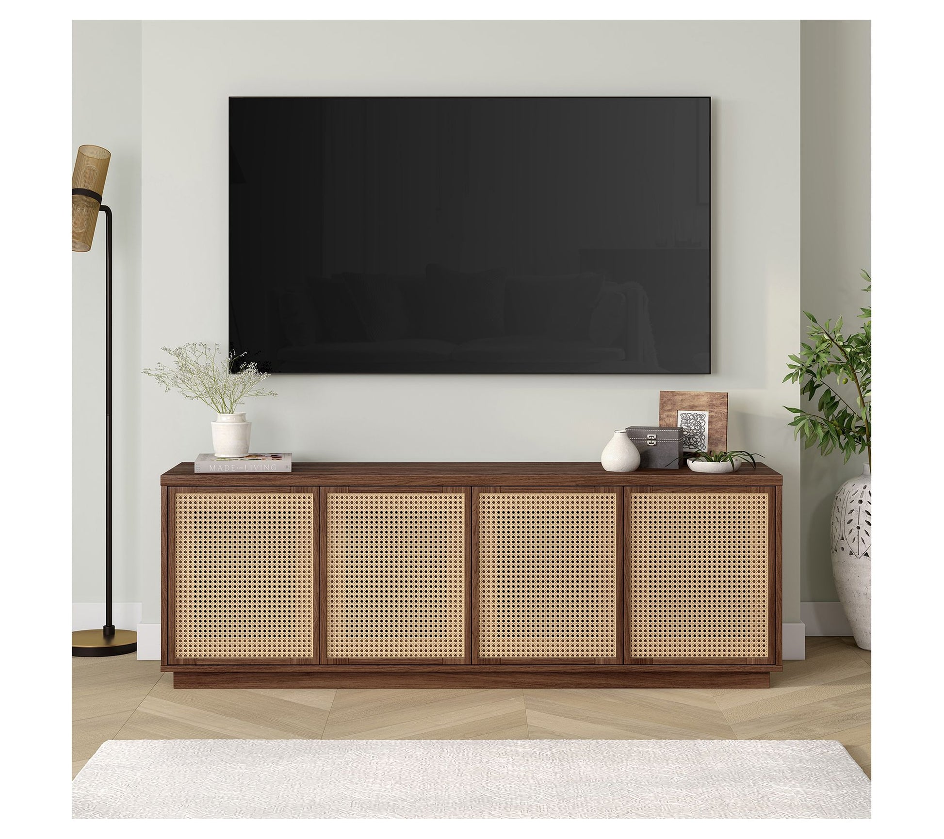 Hudson&Canal Pryce Rectangular TV Stand for TV's up to 78"