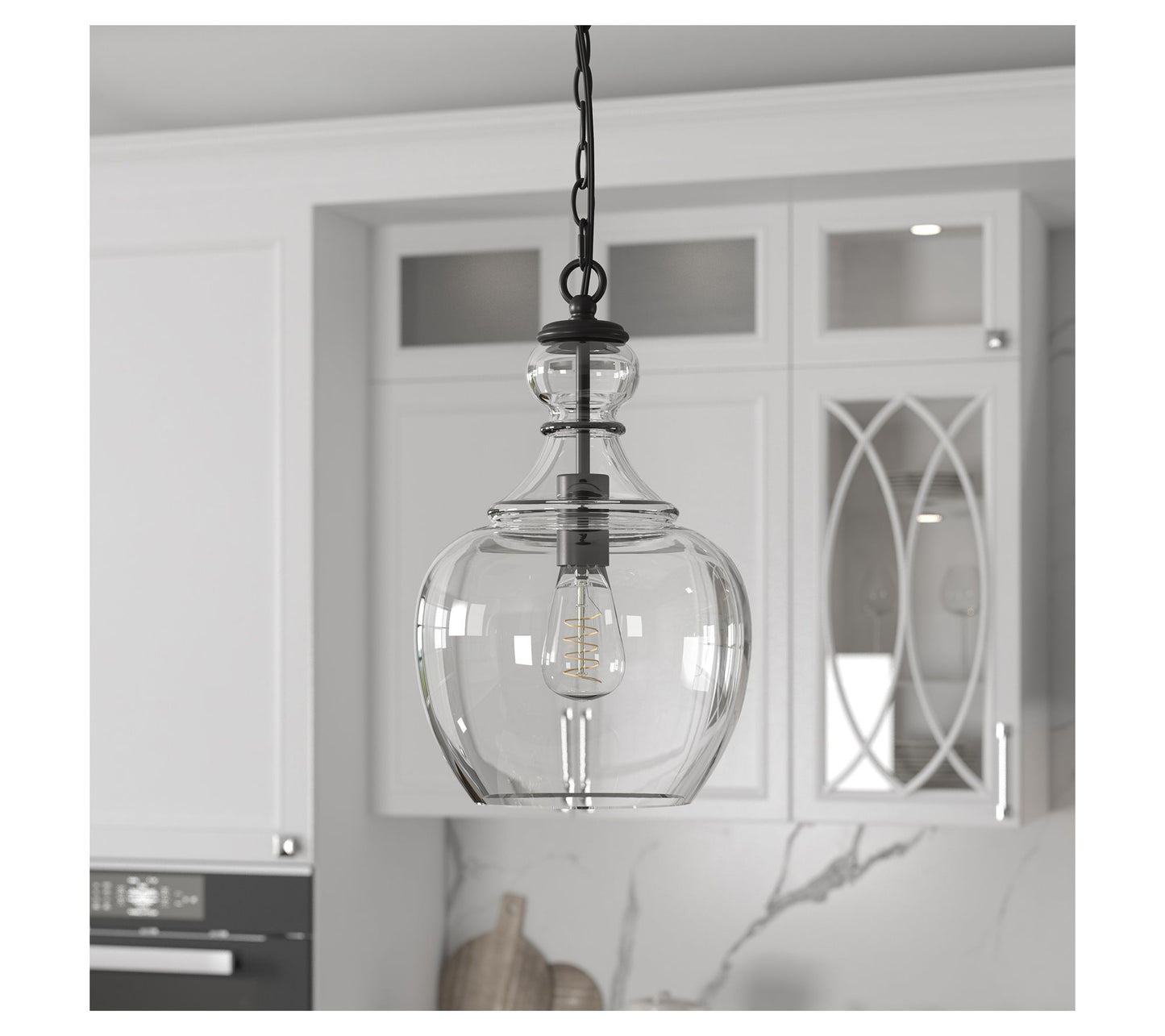 Hudson&Canal Verona 11" Wide Pendant with ClearGlass Shade