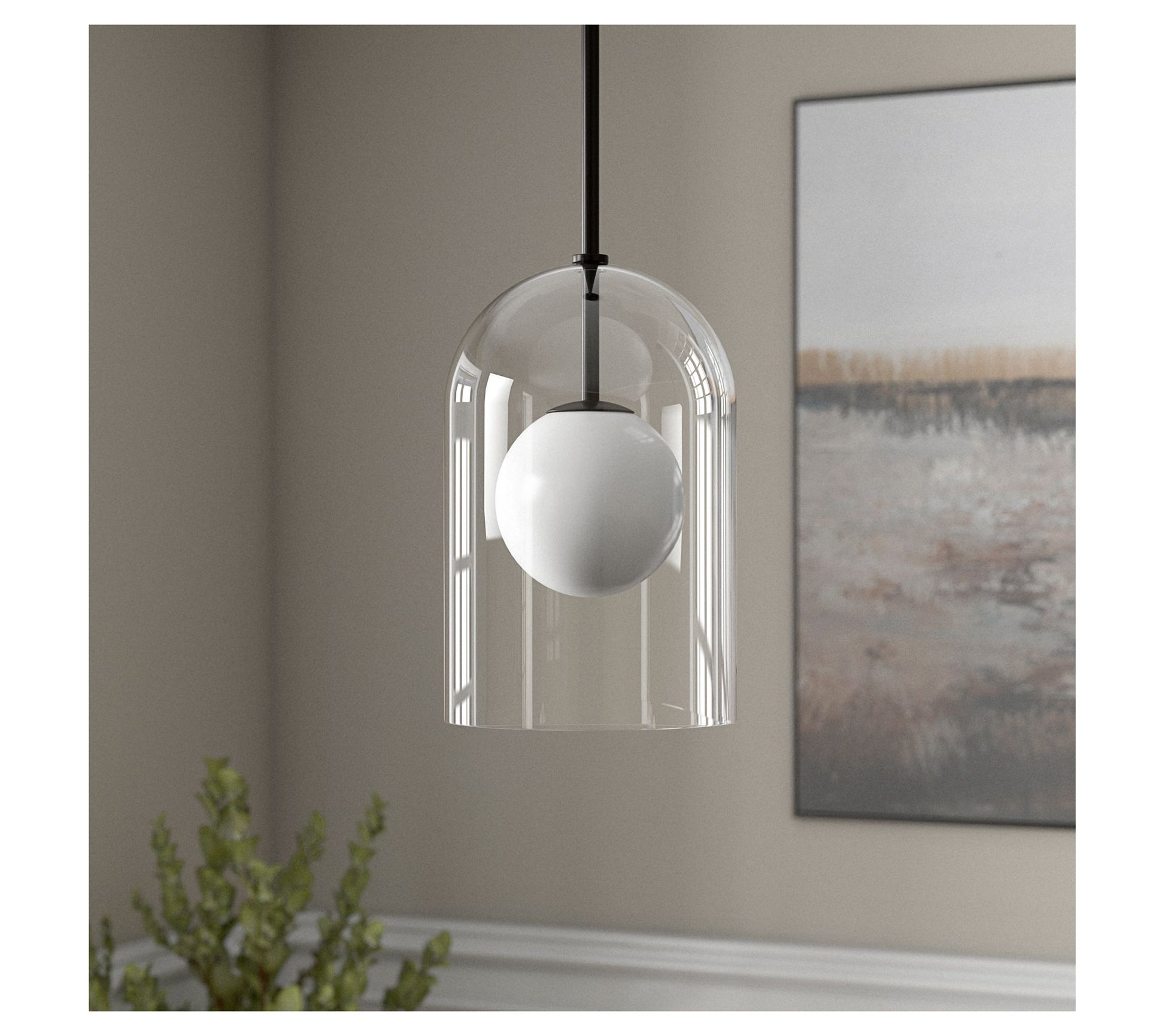Hudson&Canal Sondre Double Layer Pendant with Glass Shade