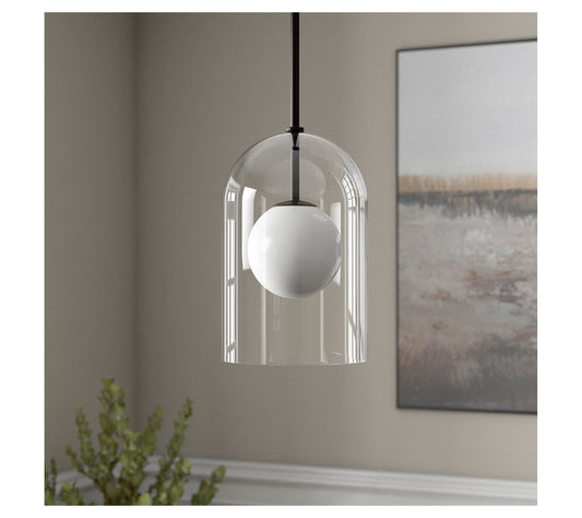 Hudson&Canal Sondre Double Layer Pendant with Glass Shade