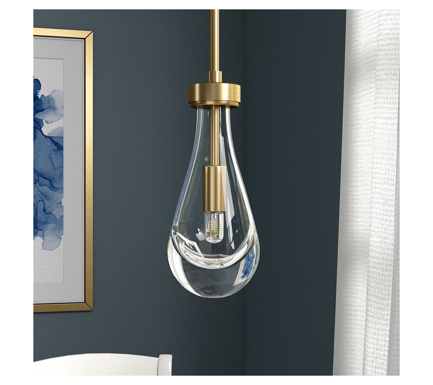 Hudson&Canal Twyla 5" Wide Pendant with Glass Shade
