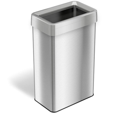iTouchless 21-Gallon Rectangular Open-Top TrashCan