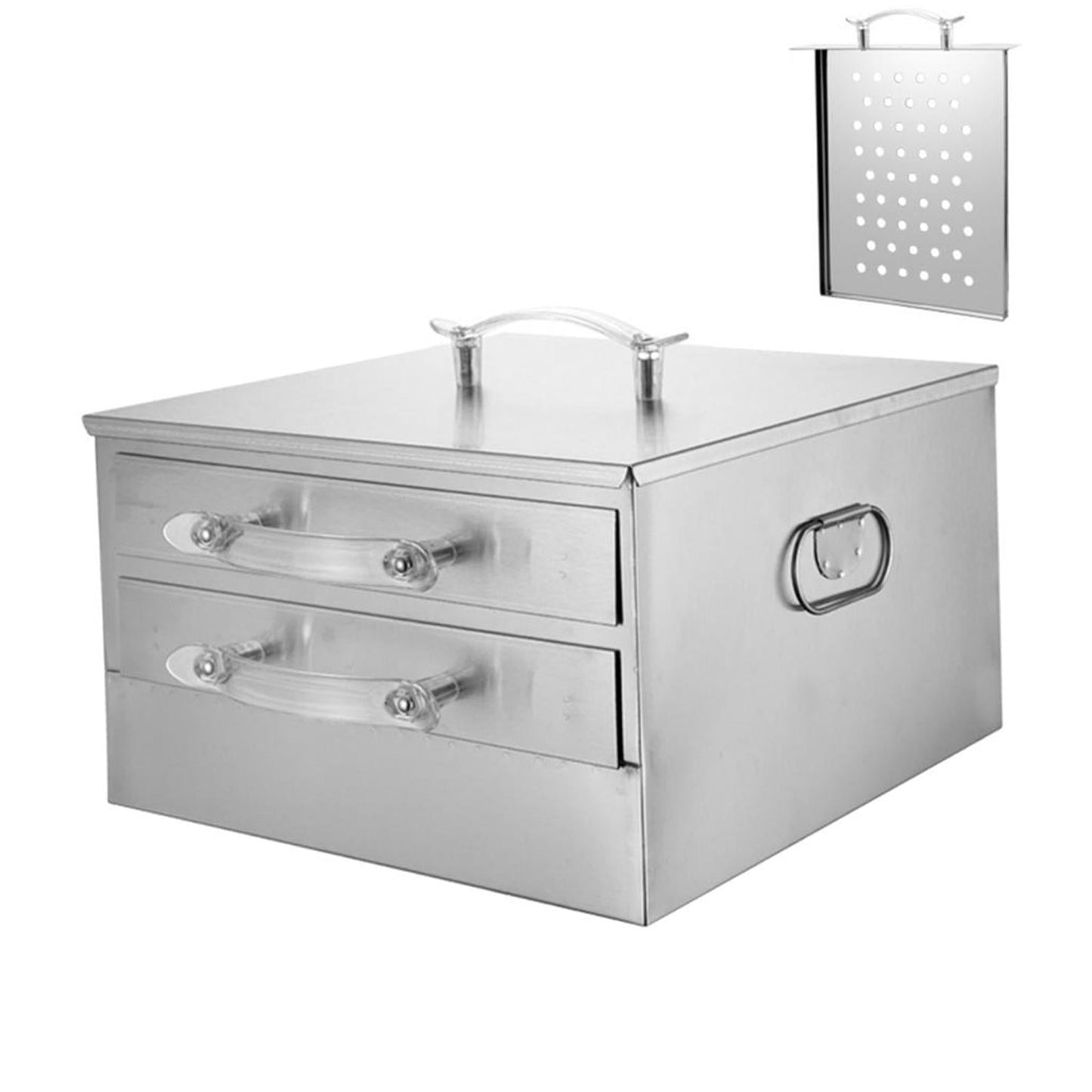 kowaku Rice Noodle Roll Steamer Machine Bun Steam Machine 2 Layers Changfen Machine Cookware Rice Roll Steamer for Breakfast Fitting Tray and Hole Tray