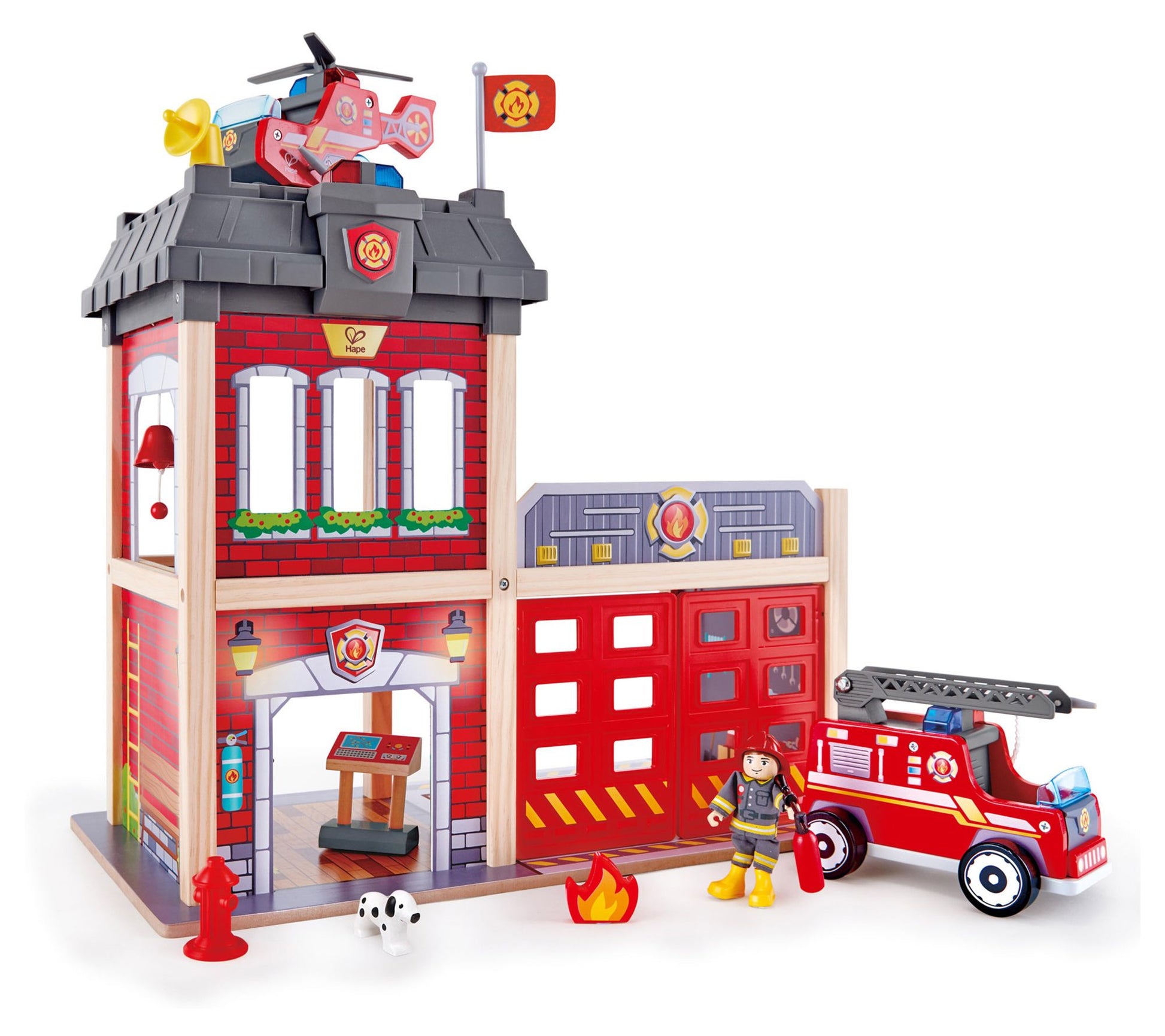 Hape City Fire Station Playset - 13 Pieces